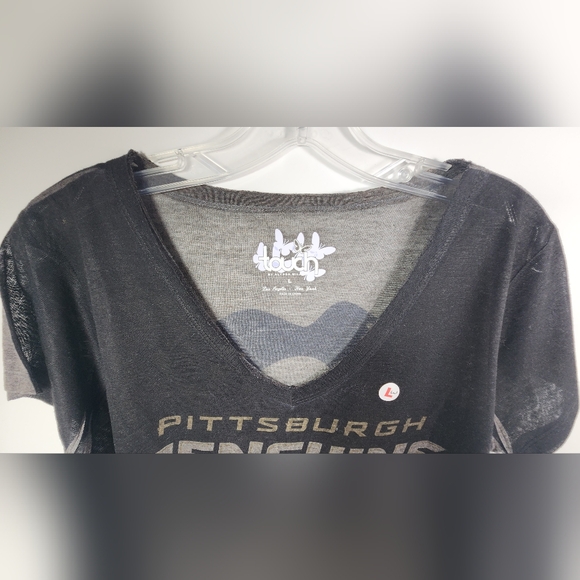 NWT Touch By Alyssa Milano NHL Pittsburgh Penguins Women's T-Shirt Large Black - Picture 4 of 16